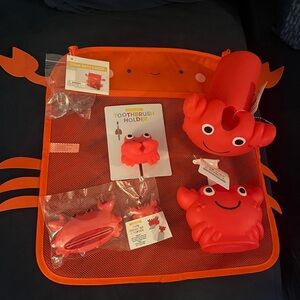 Crab Bath Toy Set - Red